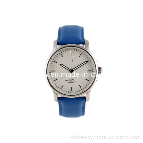 Generous Elegant Stainless Steel Case Leather Strap High Quality Analog Japanese Movement Quartz Wrist Watch for Men Wholesale Supplying (TE1881)